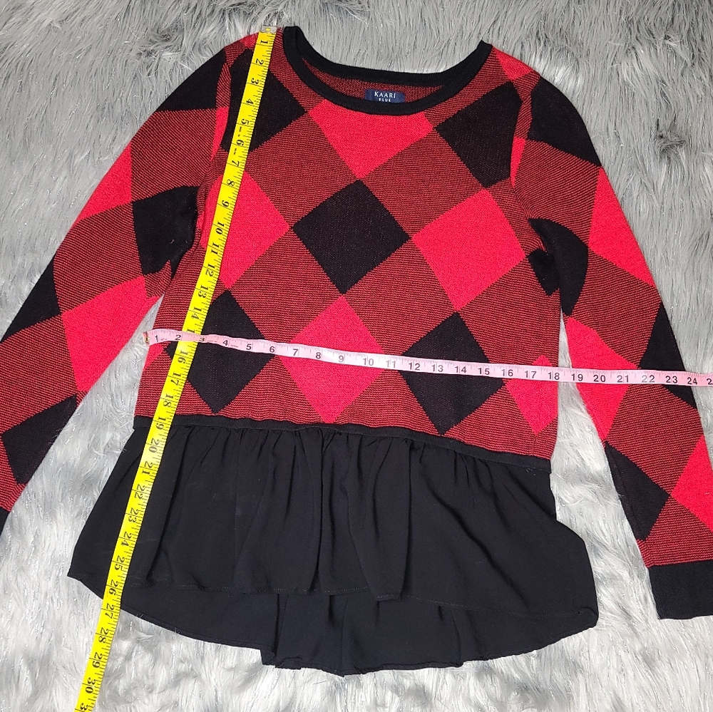 Colorblock Ruffle Hem Pullover Sweater - Picture 3 of 5